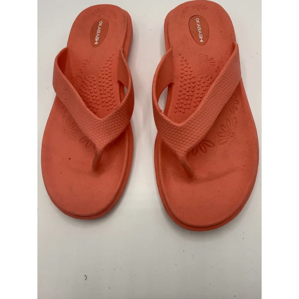 Okabashi Flip Flop Sandals Womens M Beach Summer Resort Cruise Vacation Pool